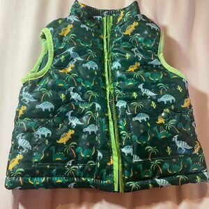 Little Rebels Boys’ Dinosaur Print Puffer Vest‎ with Pockets, Size 3-6 months